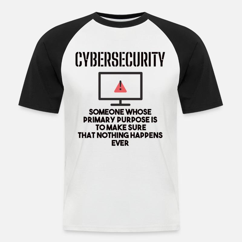 Cybersecurity - IT Security Computer Scientists - Men's Baseball T-Shirt - white/black