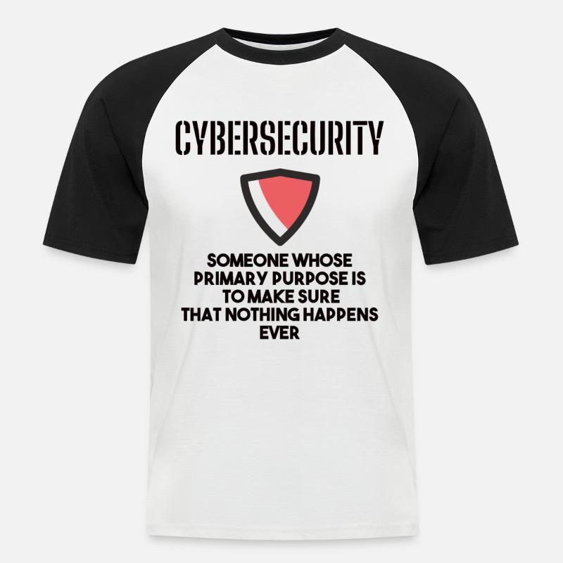 Cybersecurity - IT-Sicherheit Informatiker - Männer Baseball-T-Shirt - Weiß/Schwarz