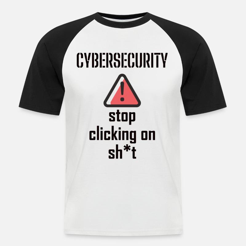 Cybersecurity - IT-Sicherheit Informatiker - Männer Baseball-T-Shirt - Weiß/Schwarz