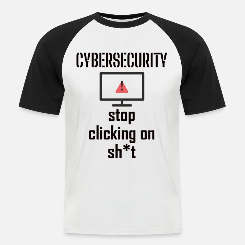 Cybersecurity - IT-Sicherheit Informatiker - Männer Baseball-T-Shirt - Weiß/Schwarz