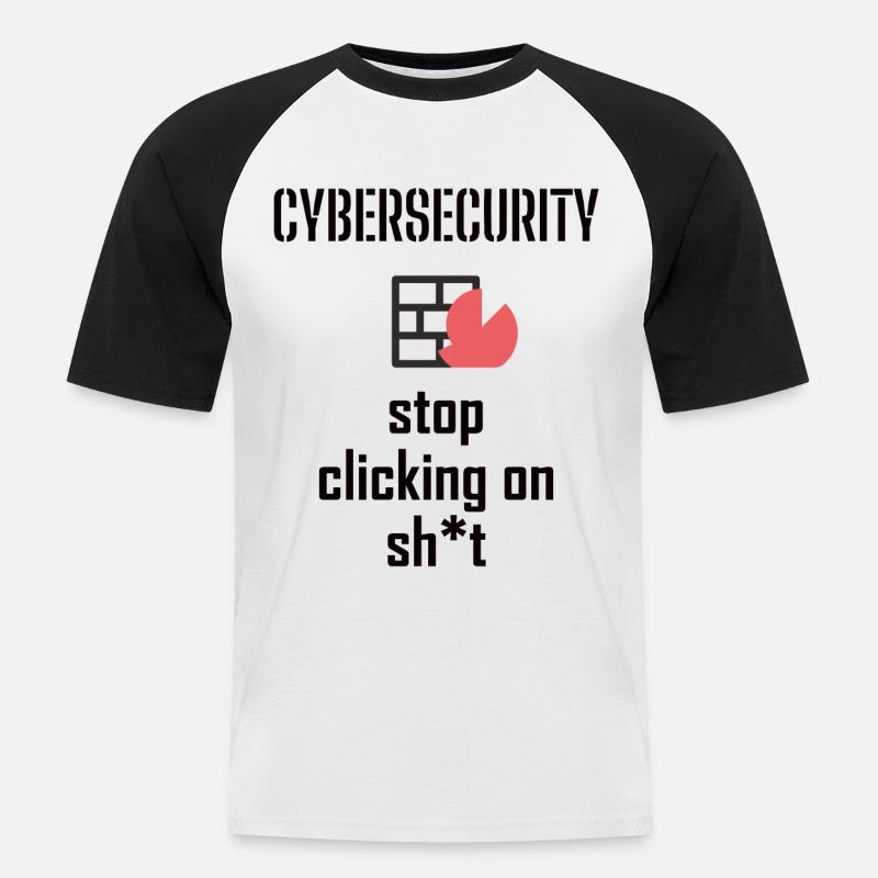 Cybersecurity - IT-Sicherheit Informatiker - Männer Baseball-T-Shirt - Weiß/Schwarz
