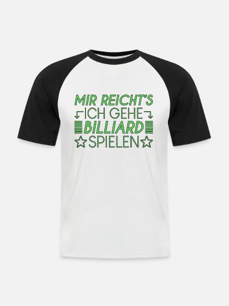 Billiard Spruch - Männer Baseball-T-Shirt - Weiß/Schwarz