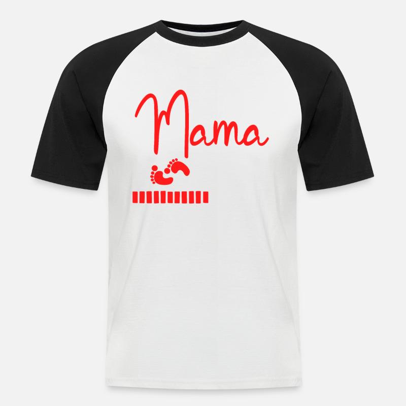 Werdende Mama 2023 Loading - Männer Baseball-T-Shirt - Weiß/Schwarz