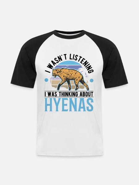 Hyäne Geschenk Erdwolf Hyena - Männer Baseball-T-Shirt - Weiß/Schwarz