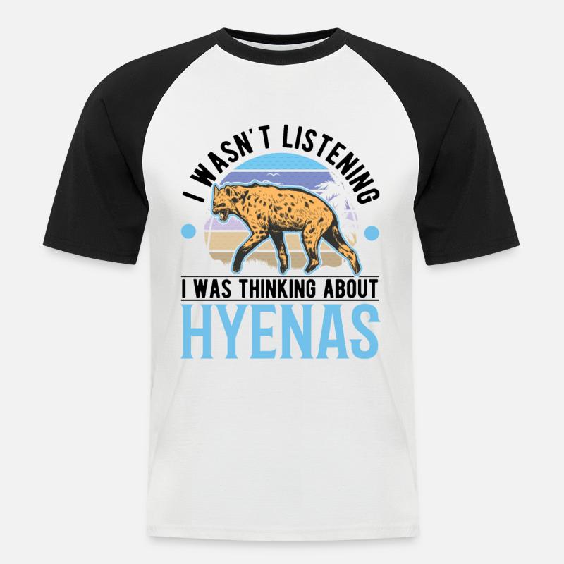Hyäne Geschenk Erdwolf Hyena - Männer Baseball-T-Shirt - Weiß/Schwarz