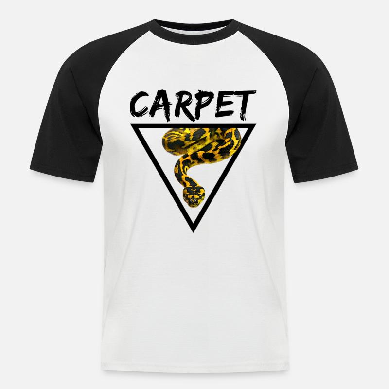 Teppichpython Geometrische Schlange Besitzer - Männer Baseball-T-Shirt - Weiß/Schwarz