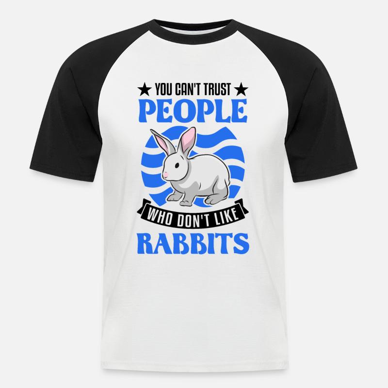 Rabbit Rabbit Rabbit - Men's Baseball T-Shirt - white/black