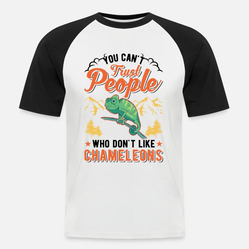 Chameleon Gift Chameleon - Men's Baseball T-Shirt - white/black