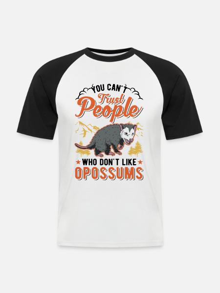 Opossum Gift Possum Possum - Men's Baseball T-Shirt - white/black
