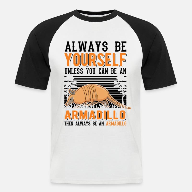 Armadillo Geschenk Gürteltier - Männer Baseball-T-Shirt - Weiß/Schwarz