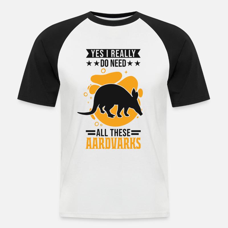 Erdferkel Geschenk Aardvark - Männer Baseball-T-Shirt - Weiß/Schwarz