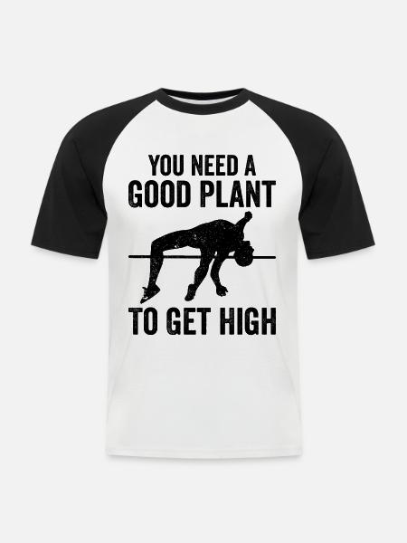 Fun pole vault - Men's Baseball T-Shirt - white/black