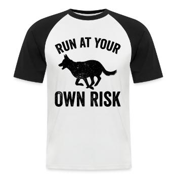 Polizeibeamter Polizeihund - Männer Baseball-T-Shirt - Weiß/Schwarz - Vorne - Nik (191cm)