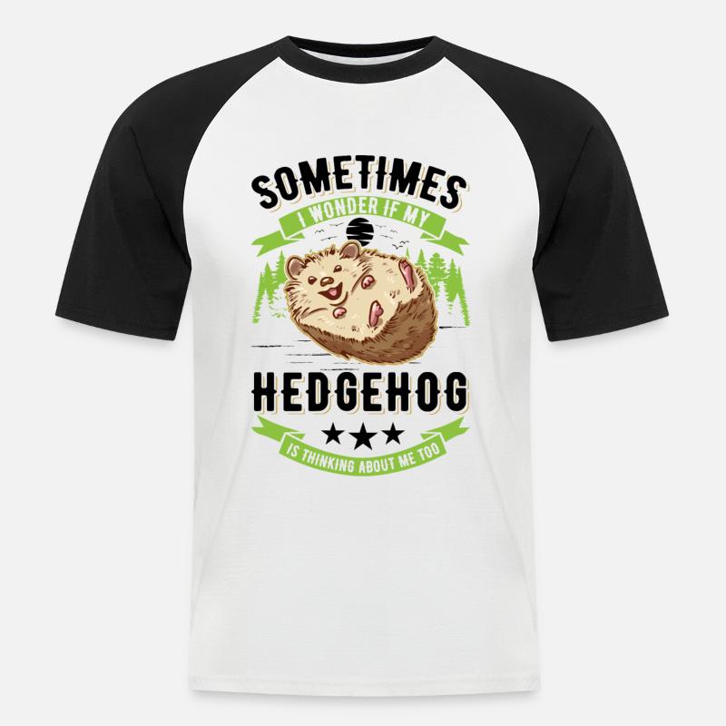 Igel Geschenk Stacheligel - Männer Baseball-T-Shirt - Weiß/Schwarz