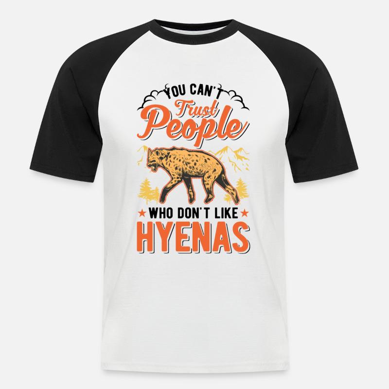 Hyäne Geschenk Erdwolf Hyena - Männer Baseball-T-Shirt - Weiß/Schwarz