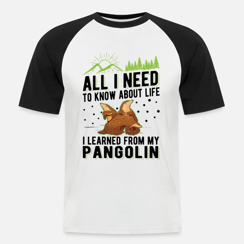Pangolin Geschenk Schuppentier - Männer Baseball-T-Shirt - Weiß/Schwarz