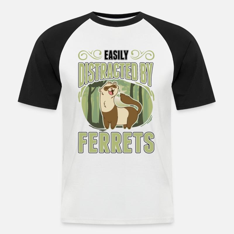 Easily distracted by Foxes Fuchs - Männer Baseball-T-Shirt - Weiß/Schwarz