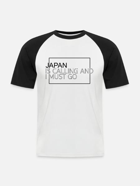 Japan Spruch - Männer Baseball-T-Shirt - Weiß/Schwarz