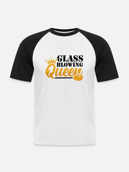 Glasbläserei Queen Glasbläserei Glasbläser - Männer Baseball-T-Shirt - Weiß/Schwarz