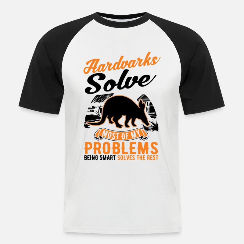 Erdferkel Geschenk Aardvark - Männer Baseball-T-Shirt - Weiß/Schwarz