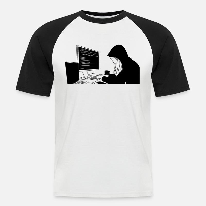 Codage de programmation du programmeur - T-shirt baseball manches courtes Homme - blanc/noir