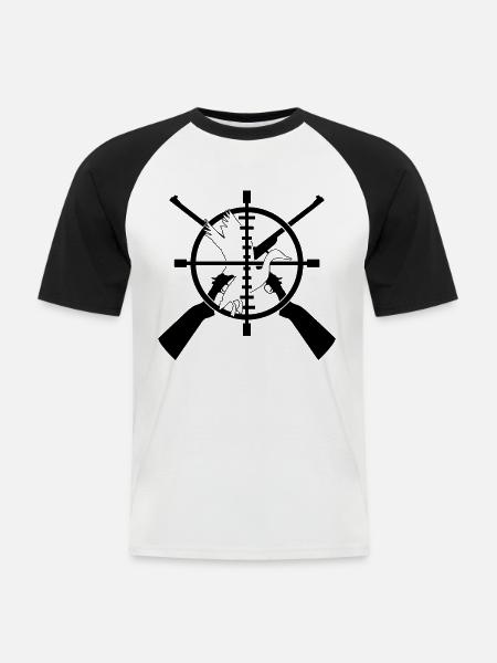 Entenjagd Entenjäger - Männer Baseball-T-Shirt - Weiß/Schwarz