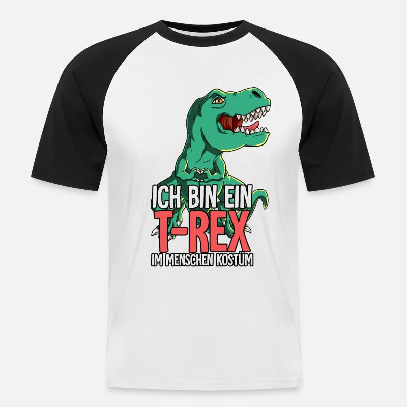 Ich Bin Ein T-rex - Männer Baseball-T-Shirt - Weiß/Schwarz