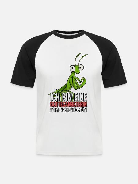 Ich Bin Eine Gottesanbeterin - Männer Baseball-T-Shirt - Weiß/Schwarz