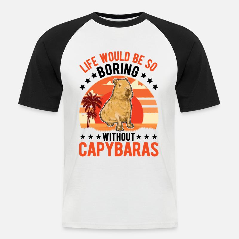 Capybara Gift Capibara capybara - Men's Baseball T-Shirt - white/black