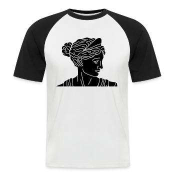 Aphrodite Göttin der Liebe Schönheit Antike Griech - Männer Baseball-T-Shirt - Weiß/Schwarz - Vorne - Nik (191cm)