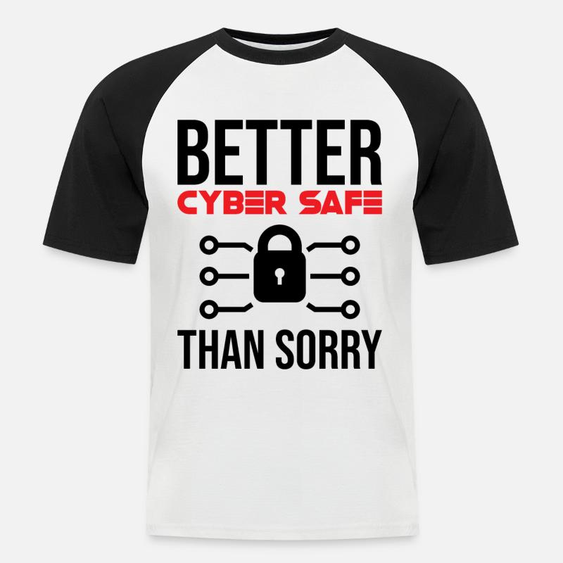 Cybersecurity Computersicherheit Cybersecurity - Männer Baseball-T-Shirt - Weiß/Schwarz
