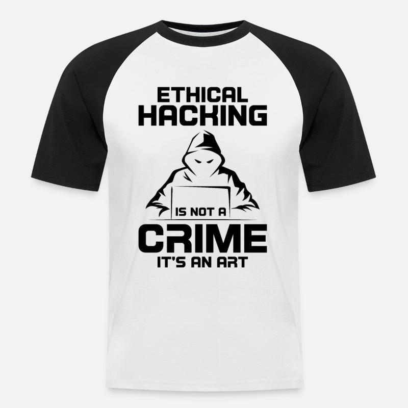 Cybersecurity Computersicherheit Cybersecurity - Männer Baseball-T-Shirt - Weiß/Schwarz