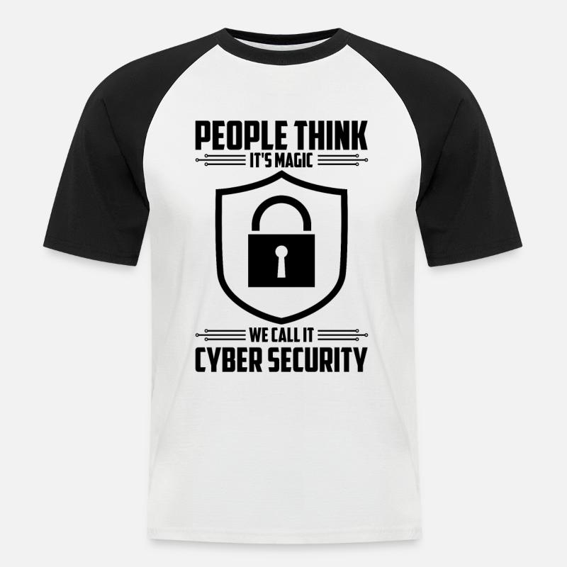 Cybersecurity Computer Security Cybersecurity - Men's Baseball T-Shirt - white/black
