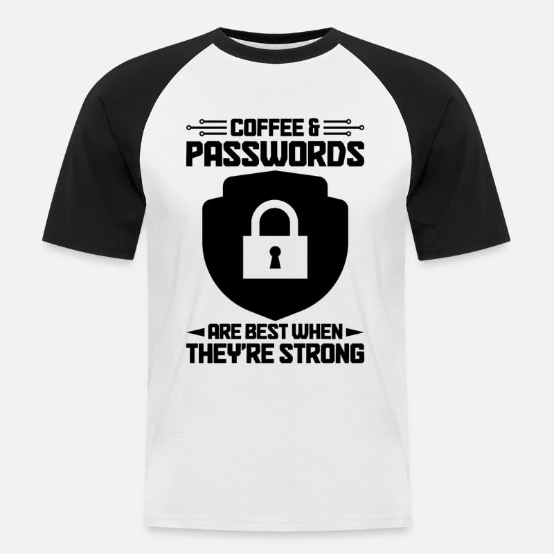 Cybersecurity Computersicherheit Cybersecurity - Männer Baseball-T-Shirt - Weiß/Schwarz
