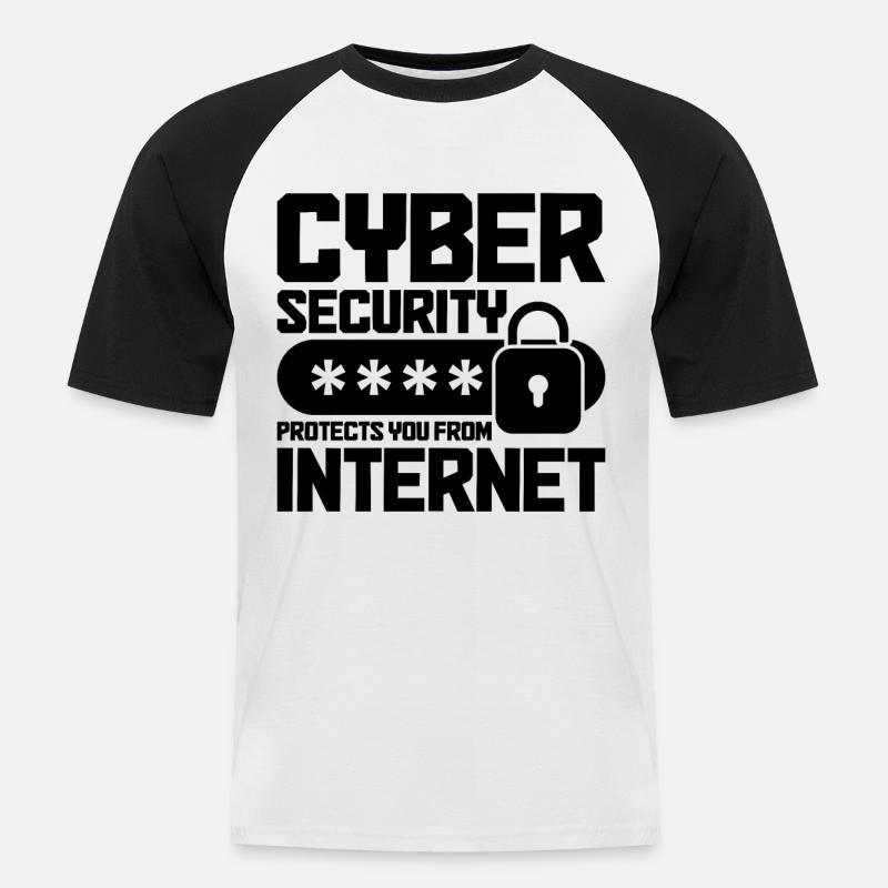 Cybersecurity Computersicherheit Cybersecurity - Männer Baseball-T-Shirt - Weiß/Schwarz