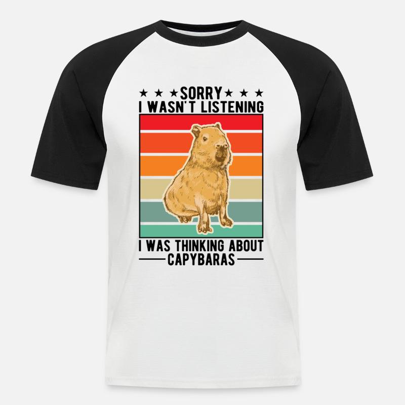 Capybara Gift Capibara capybara - Men's Baseball T-Shirt - white/black
