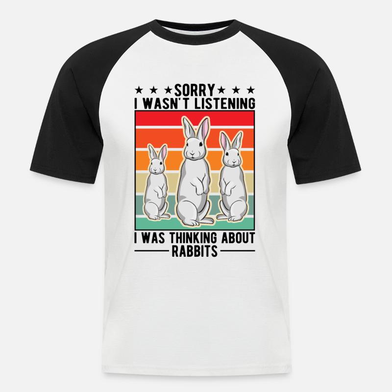 Rabbit Rabbit Rabbit Rabbit - Men's Baseball T-Shirt - white/black