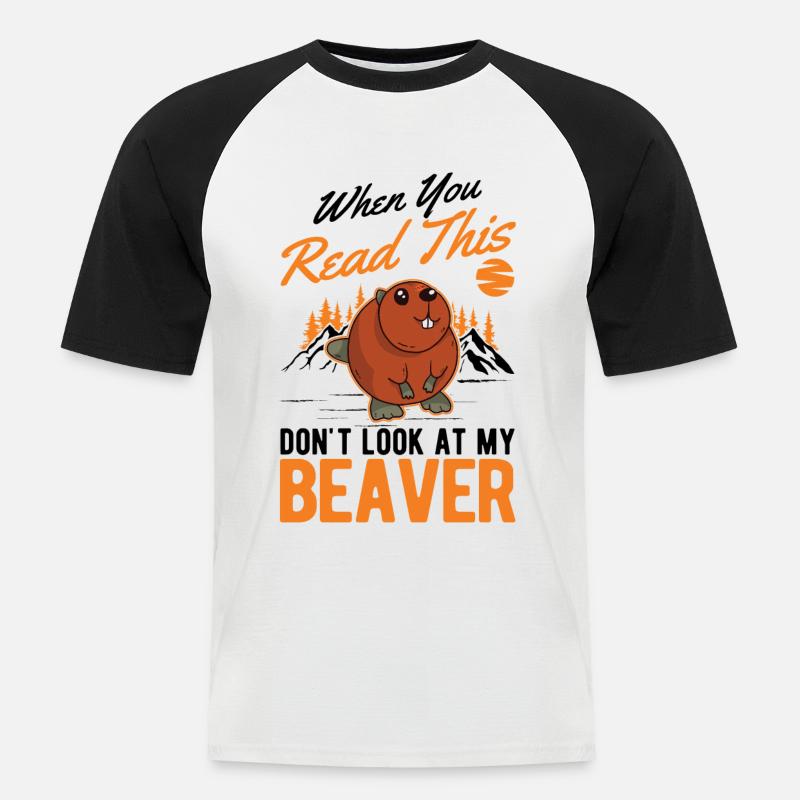 Biber Biberdamm Geschenk Beaver - Männer Baseball-T-Shirt - Weiß/Schwarz