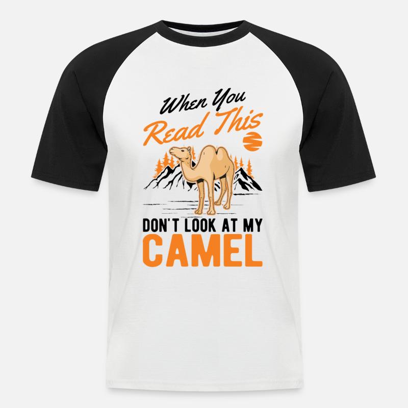 Kamel Geschenk Dromedar Camel Großkamel - Männer Baseball-T-Shirt - Weiß/Schwarz