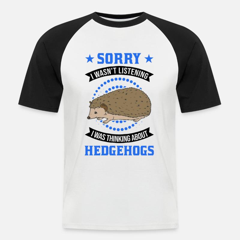 Igel Geschenk Stacheligel - Männer Baseball-T-Shirt - Weiß/Schwarz