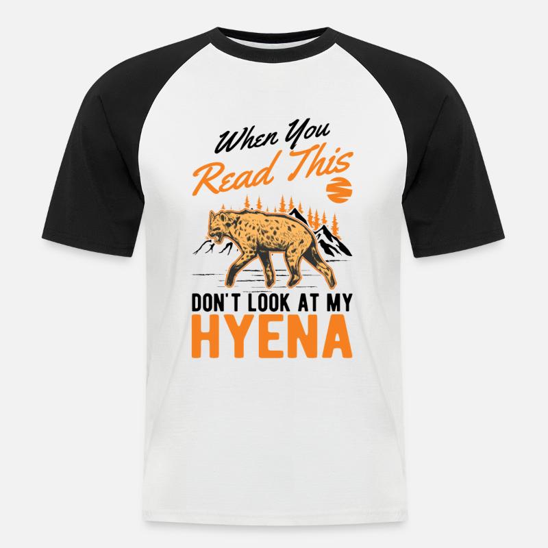 Hyäne Geschenk Erdwolf Hyena - Männer Baseball-T-Shirt - Weiß/Schwarz