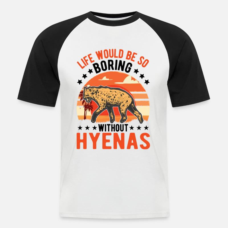 Hyäne Geschenk Erdwolf Hyena - Männer Baseball-T-Shirt - Weiß/Schwarz