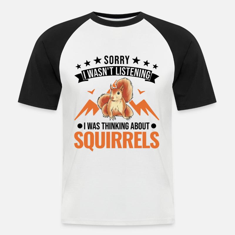 Squirrel Gift Grey Squirrel - Men's Baseball T-Shirt - white/black