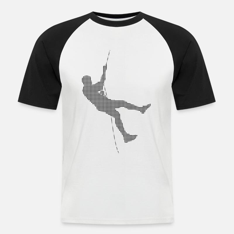 Klettern - Männer Baseball-T-Shirt - Weiß/Schwarz