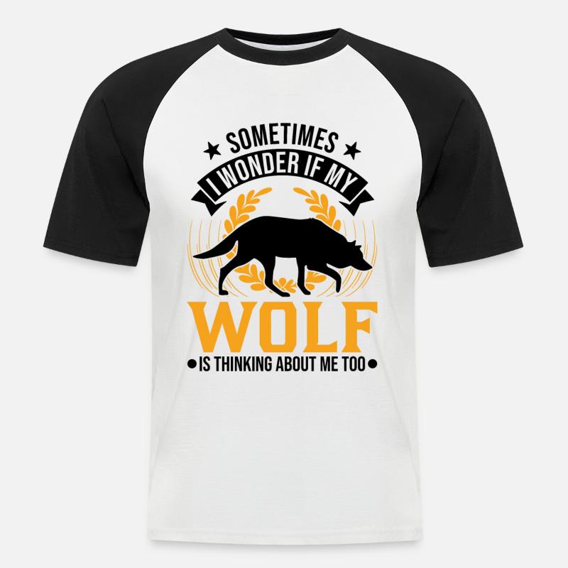 Wolf Lover Gift Wolf Pack - Men's Baseball T-Shirt - white/black