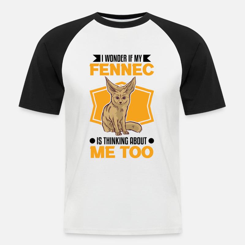 Fennek Geschenk Wüstenfuchs - Männer Baseball-T-Shirt - Weiß/Schwarz