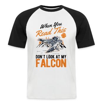 Falke Falkner Faucon crécerelle Fauconnerie Falkner - T-shirt baseball manches courtes Homme - blanc/noir - Devant - Nik (191cm)