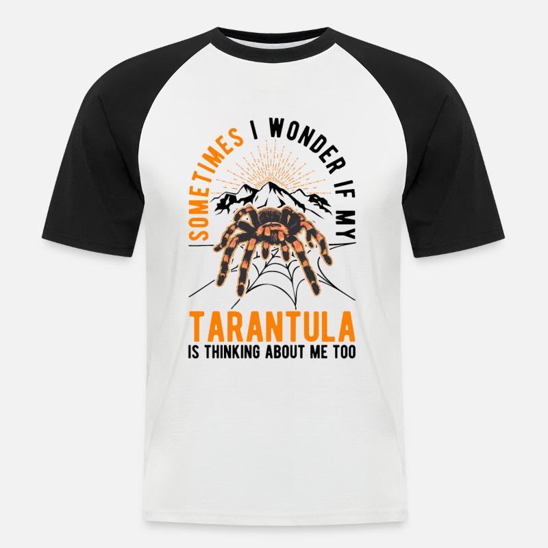 Tarantel Geschenk Spinne Tarantula - Männer Baseball-T-Shirt - Weiß/Schwarz