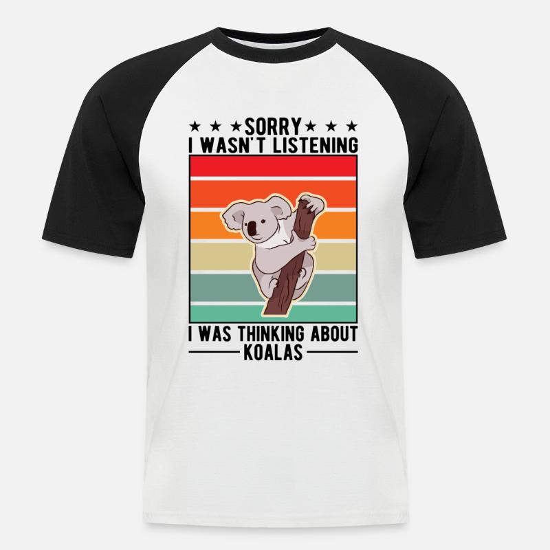 Koala Geschenk Koalabär - Männer Baseball-T-Shirt - Weiß/Schwarz