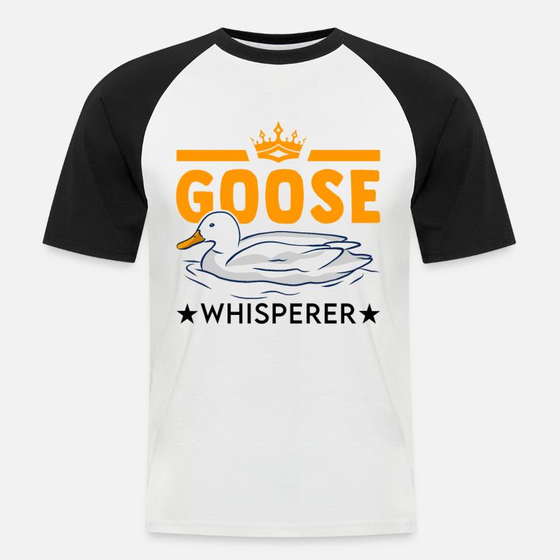 Gänse Flüsterer Geschenk Gänsezüchter Gans - Männer Baseball-T-Shirt - Weiß/Schwarz